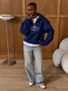 Retro Oversized Half-Zip Hoodie with Thick Lapel