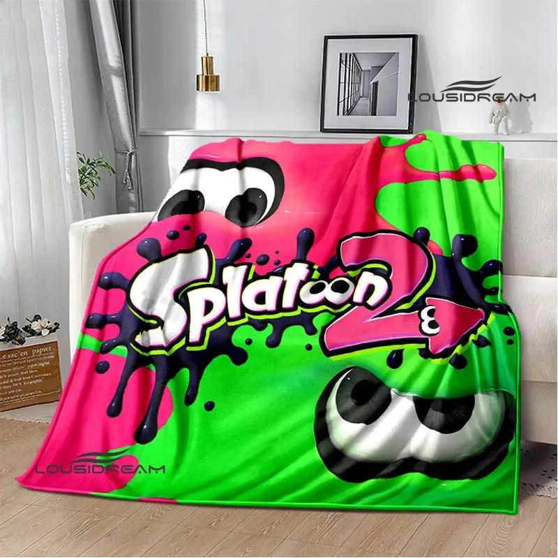 3D Cartoon game Splatoon printed blankets Picnic blanket Warm Flannel blankets Home bed linings blankets for beds Birthday Gift