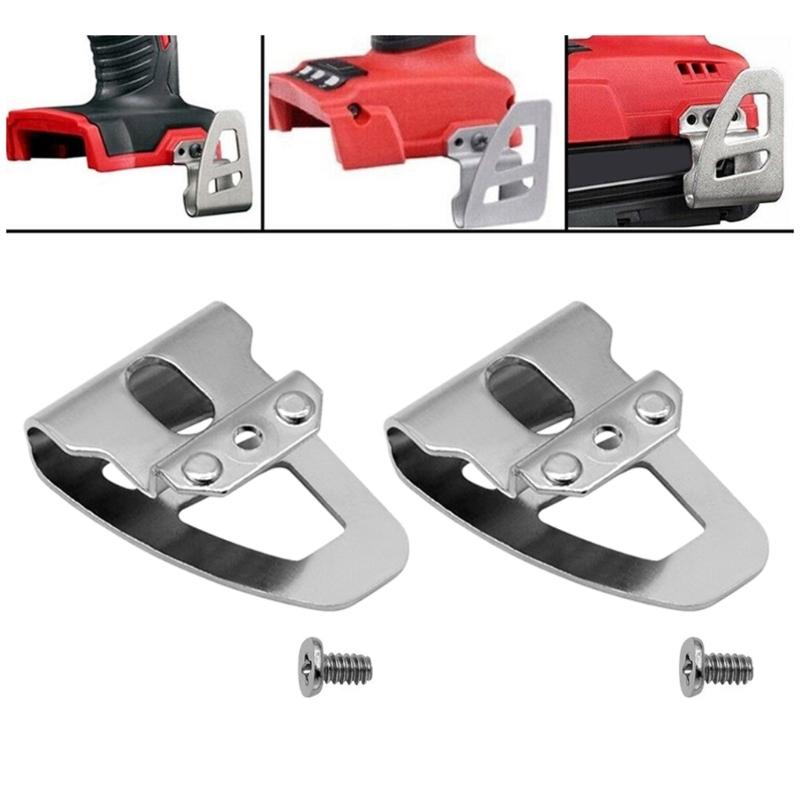 2 Pack Replacement Belt Clip Hook, Stainless Steel Belt Clip Drill Clip Hook Tool Hammer Drill Parts