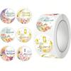 500 Sheets of Self-adhesive Holiday Party Flower Stickers, Baking Sealing Stickers, Roll Packaging Food Labels, DIY Handmade Stickers
