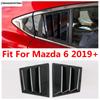 För Mazda 6 - 2024 Bakrutor Lamellluckor Persienner Sidoventilationsskydd Dekor Kolfiberlook Tillbehör Utvändigt Kit