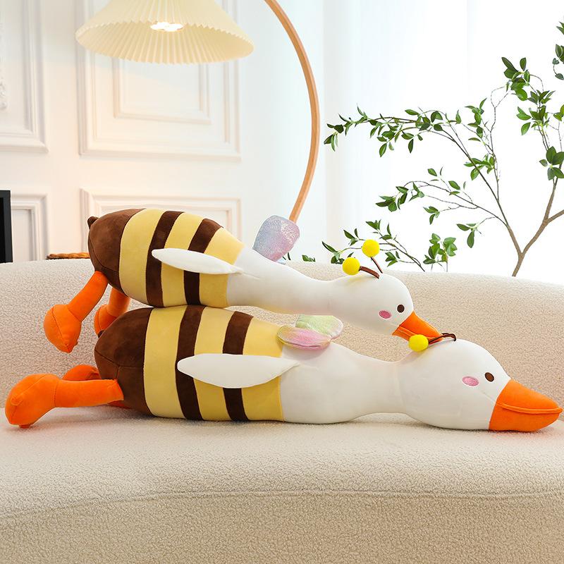 

New creative big white goose throw pillow cloth doll doll sleeping legs doll bed pillow duck plush toy 70cm/0.34kg