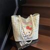 Cute Kitty Cat Canvas Bag, Girl's Handbag, One Shoulder, Summer Versatile Commuter, Large Capacity New Tote Bag