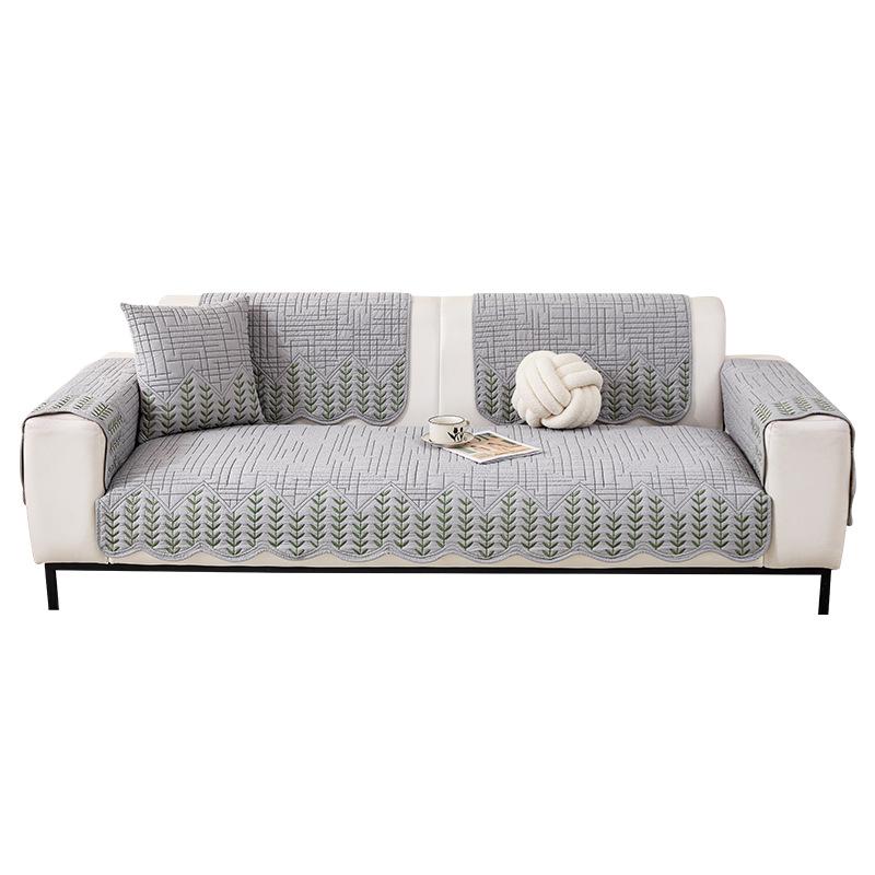 Universal Non-Slip In All Seasons, High-Grade Washed Cotton Sofa Cushion, Straight Row  New Sofa Cover
