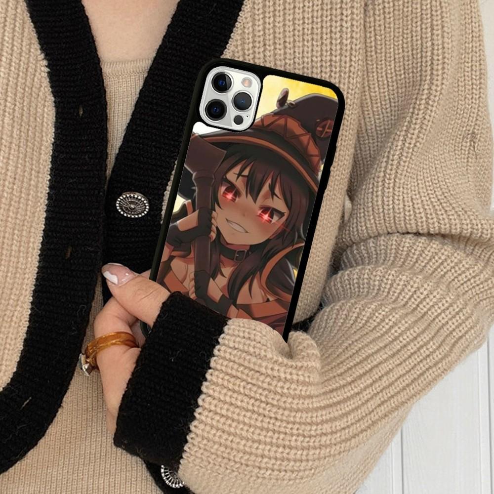 Megumin Phone Case Silicone PC+TPU For For iPhone 11 12 13 14 15 16 Plus Pro Max Cover