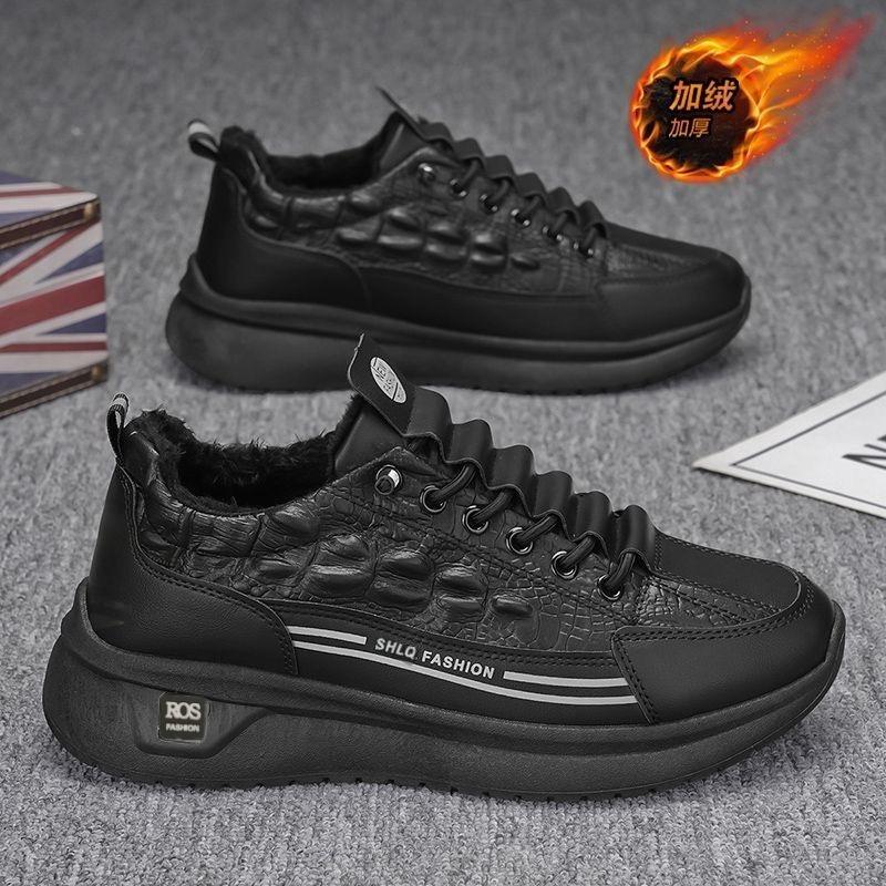 Single Cotton Casual Shoes Winter Velvet Thickened Warm Cotton Shoes Leather Sports Shoes Shoes Shoes