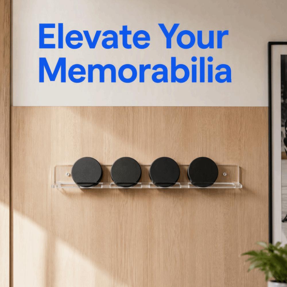5pcs Transparent Design Hockey Puck Display Wall Rack Puck Storage Rack  Sports Memorabilia
