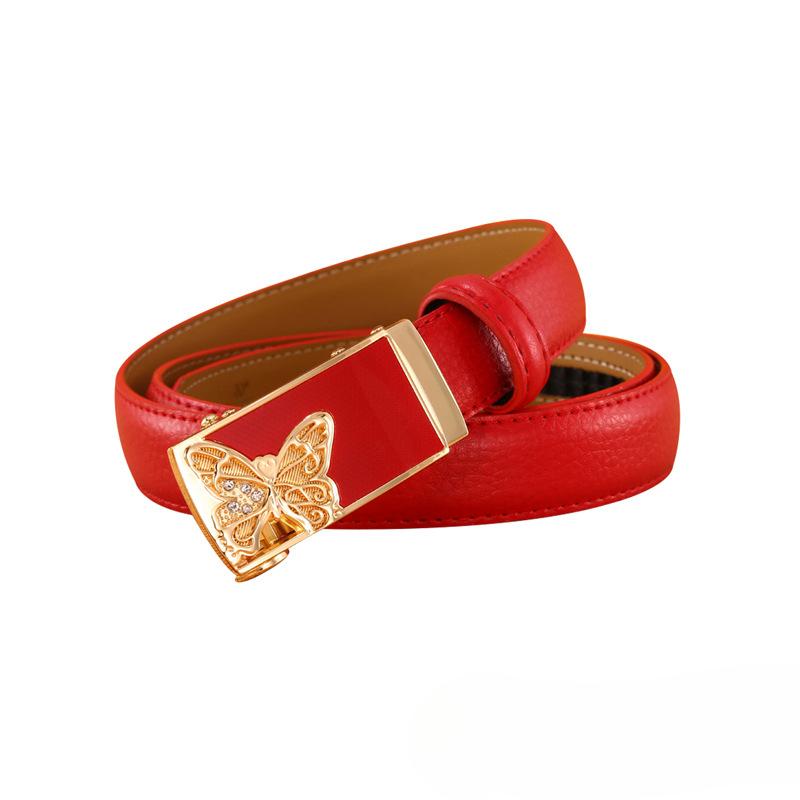 

Модные женские ремни с автоматической пряжкой, без отверстий, кожаный ремень с застежкой-храповиком для джинсов, брюк, женских платьев, джинсов