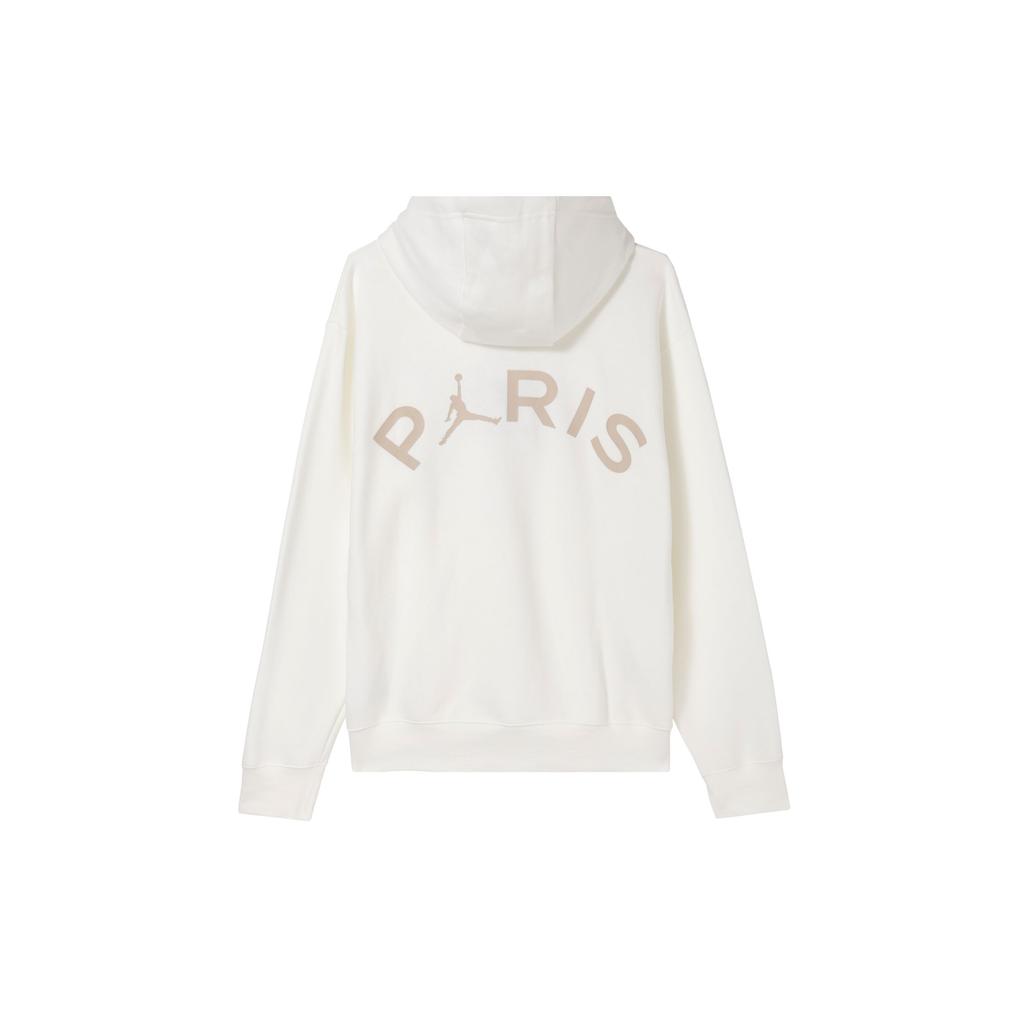 Jordan X PSG Collaboration SS24 Paris Saint-Germain Solid Color Hooded Fleece Sweatshirt Men Sweatshirt Sail-White FN5327133