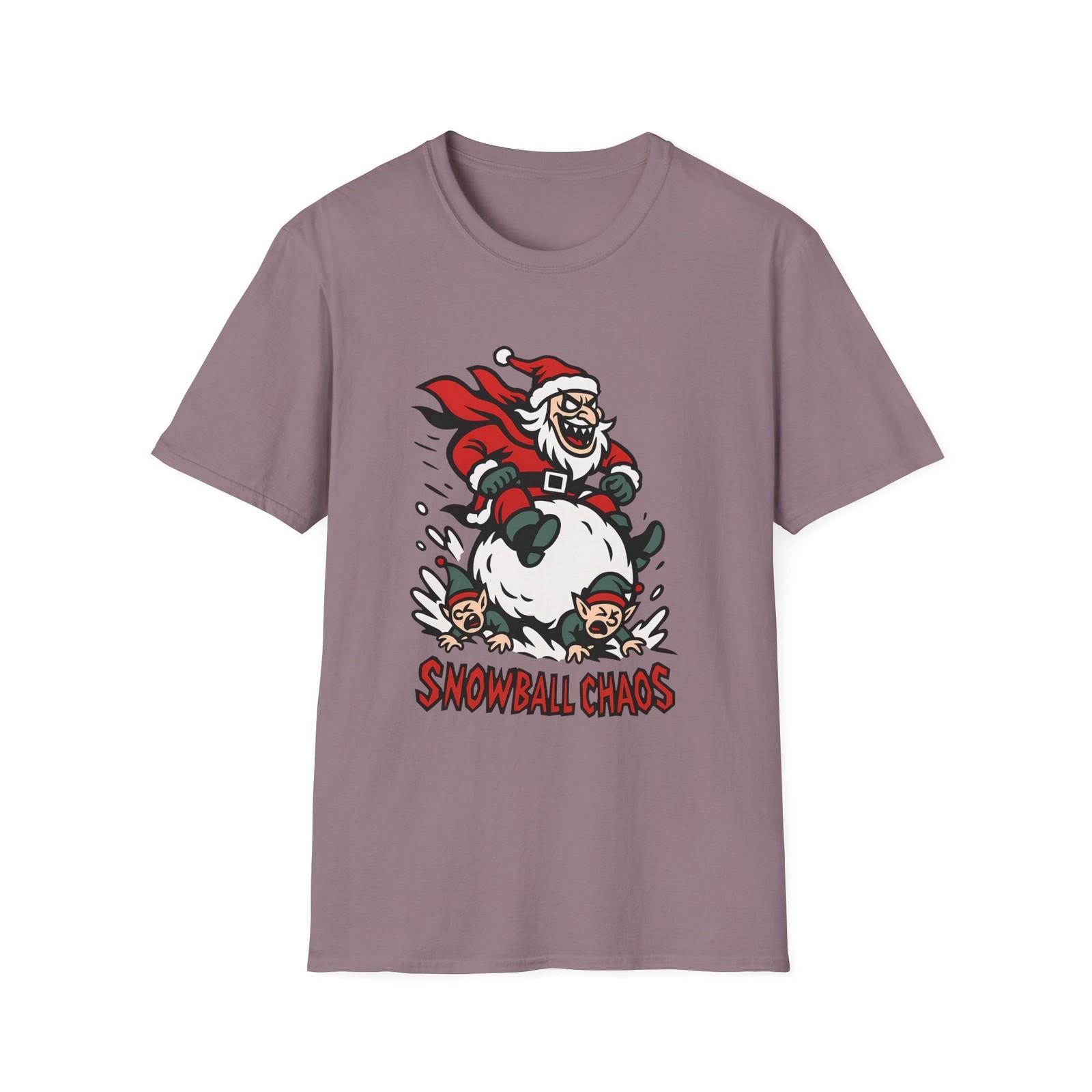 Unisex Softstyle T-Shirt Mens Womens Tees Top Evil Santa Snowball Elves Cartoon Gothic Christmas 2XL