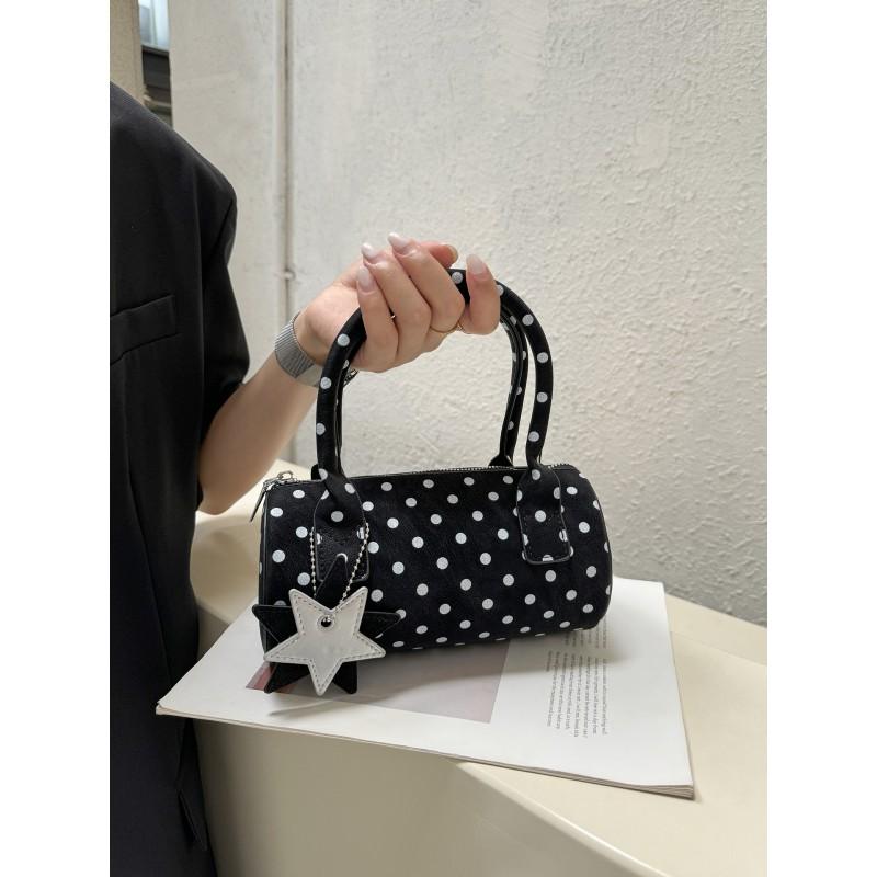 Korean Style Polka Dot Mini Tote Bag Women Small Round Cylinder Shoulder Crossbody