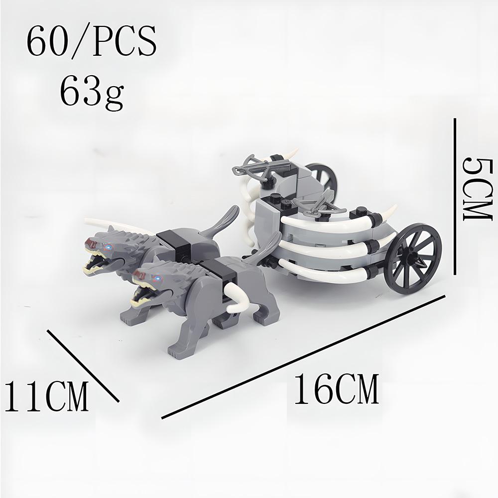 

MOC small particle building blocks animal woolly mammoth medieval scene series war elephant mount sand table military