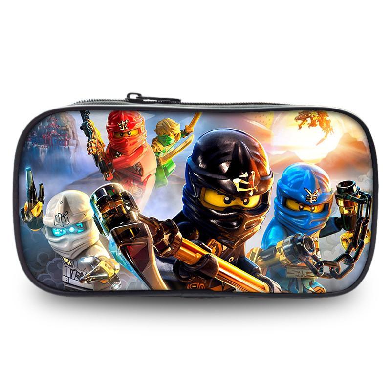 Ninjago Pencil Case For Students With Nylon Material And Storage Pocket