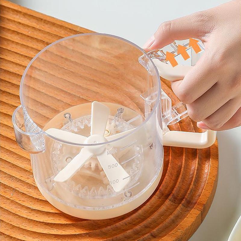 Salad Dressing Shaker Bottle Semi-Automatic Stirring Cup For Kitchen Egg Beater Liquid Mixing Cup Vinaigrette Dressing Bottle