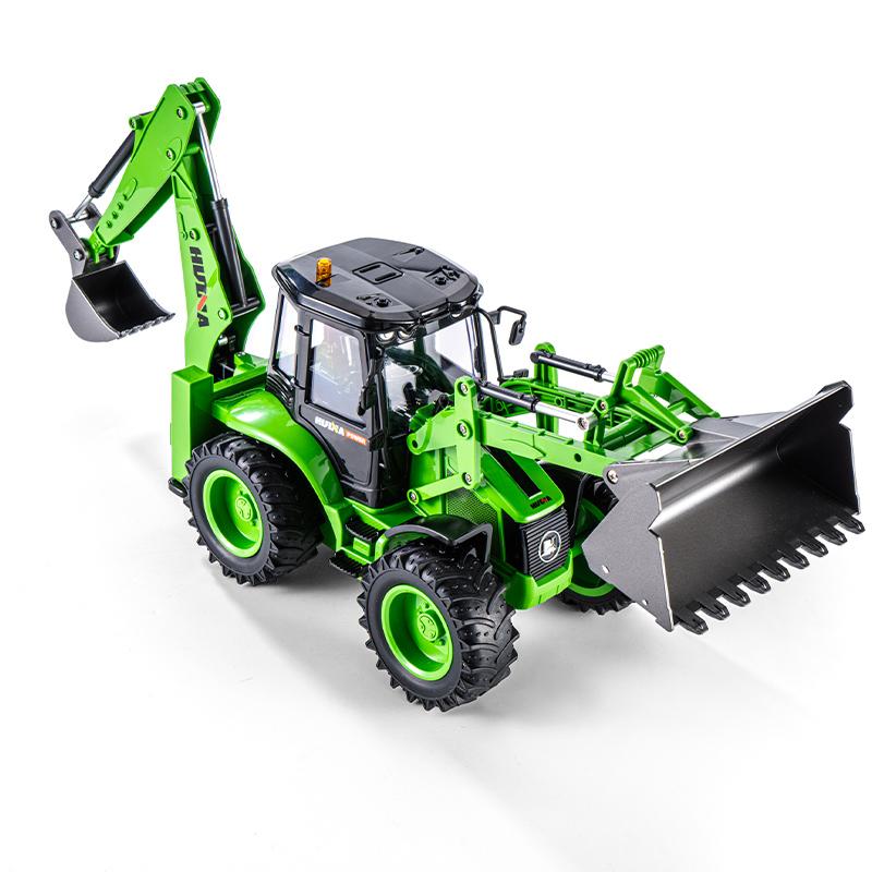 

Huina 1579 Rc Truck 1/14 Remote Control Excavator Loader Two-Way Forklift Shovel Sound Light Engineering Model Toy Kids Gift