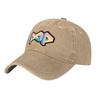 POP Logo Washed Canvas Baseball Cap Retro Colorful Embroidery Unisex Adjustable Hat Streetwear Fashion