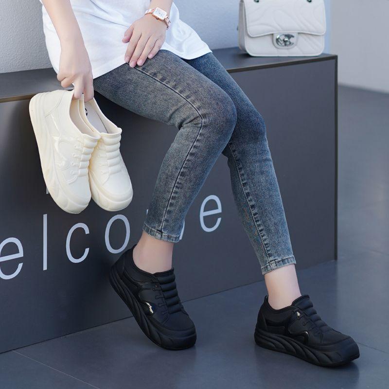 Women's Short Ankle Rain Boots Fashionable Waterproof FleeceLined Chunky Sole Thick Bottom AntiSlip Adult Casual Outdoor Shoes