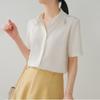 "Women's 2025 Spring Satin Shirt: Solid Color, Loose Fit, Trendy Korean Style"