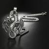 2023 Trendy Titanium Steel Dragon Pendant Necklace - European & American Style Men's Punk Retro Flame Design