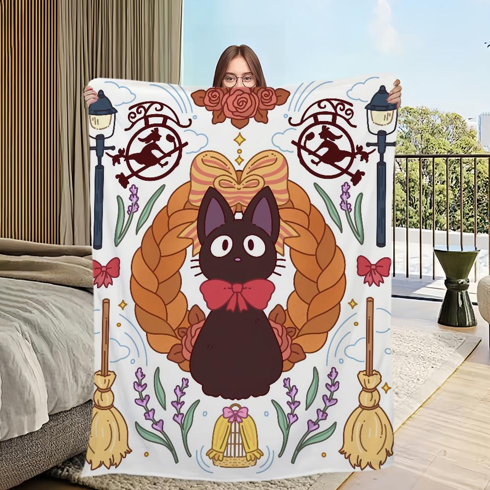 Flanell warmer Komfort weiche Japan Plüschdecke für Katze Sofa Wohnzimmer Büro Anime schwarz Schlafzimmer klassisch Reise niedliches Geschenk