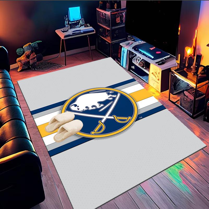 Sabres Hockey Team Spirit Area Rug Suitable for Indoor And Outdoor,Carpets for Kitchens, Homes, Offices, Living Rooms,Home Decor,Christmas Gift
