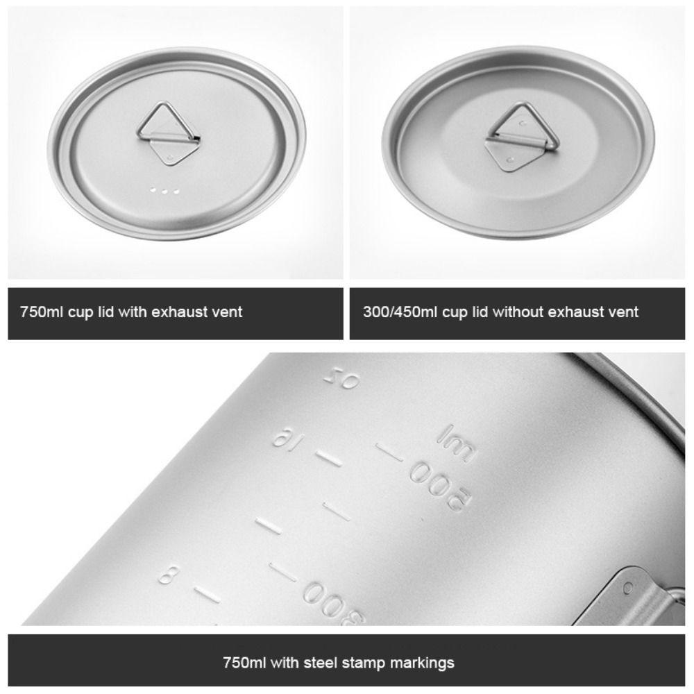 300ML/450ML/750ML Outdoor Water Cup With Foldable Handle Camping Picnic Mug Beer Cup  Travel