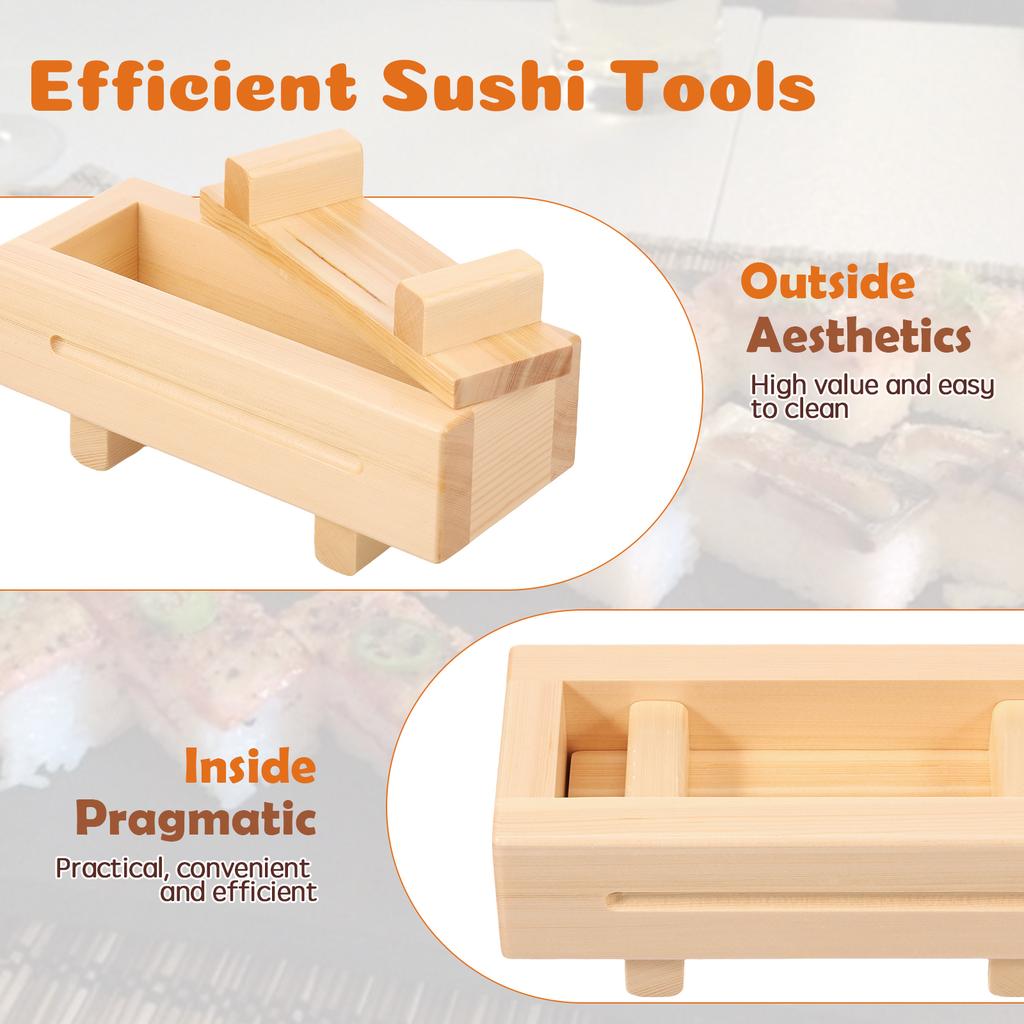 DIY Sushi Maker Mold Rectangular Oshizushi Press Mold with/without Slots Hand Maker Food Rice Roll Mold Cooking Accessories