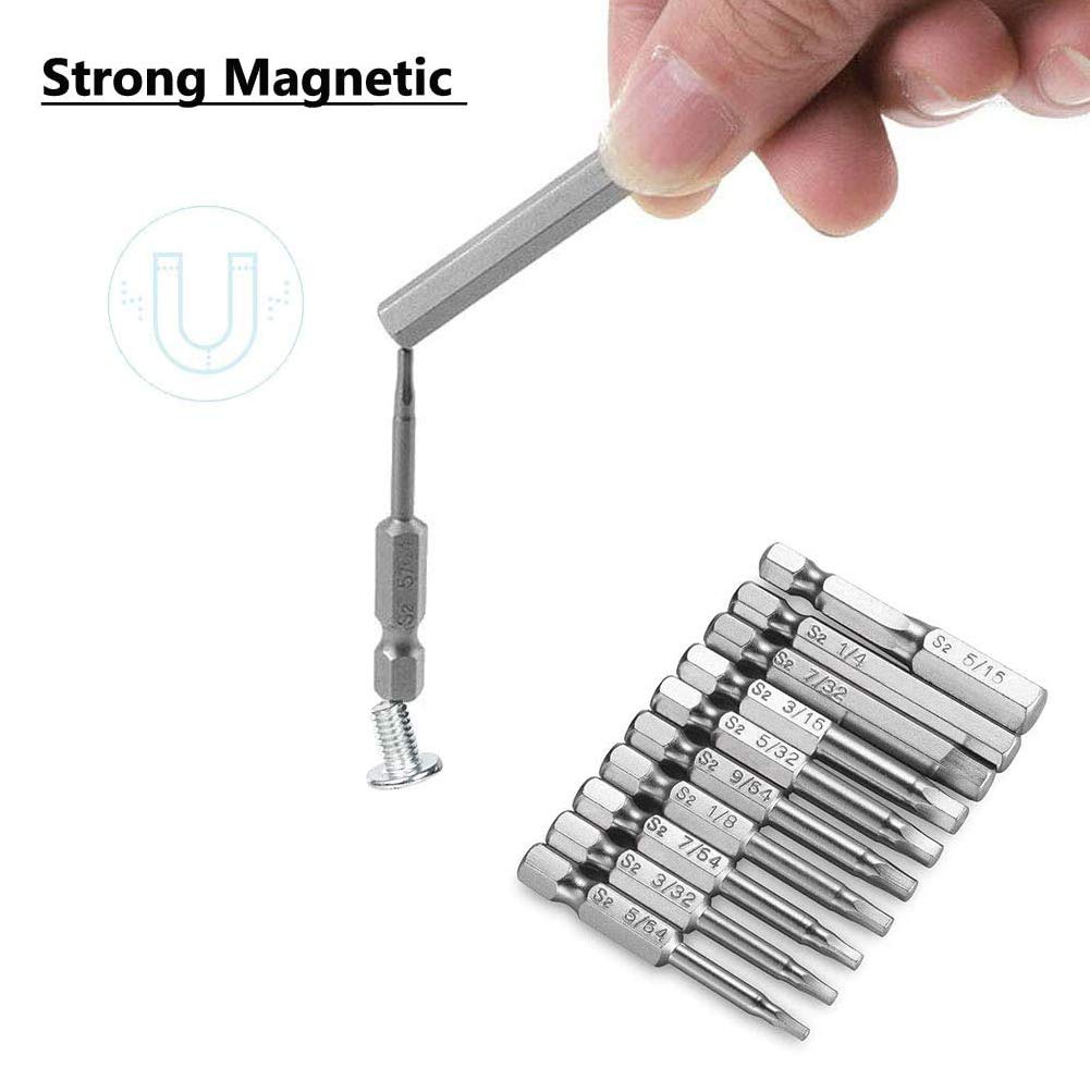 Wolfride Impact Driver Bit Hex Shank Driver Hex Shank Precision Hex Bit for Electric Driver Bit for Magnetic 60mm Set of 20 Set, 1/4-inch Bit, 6.35mm