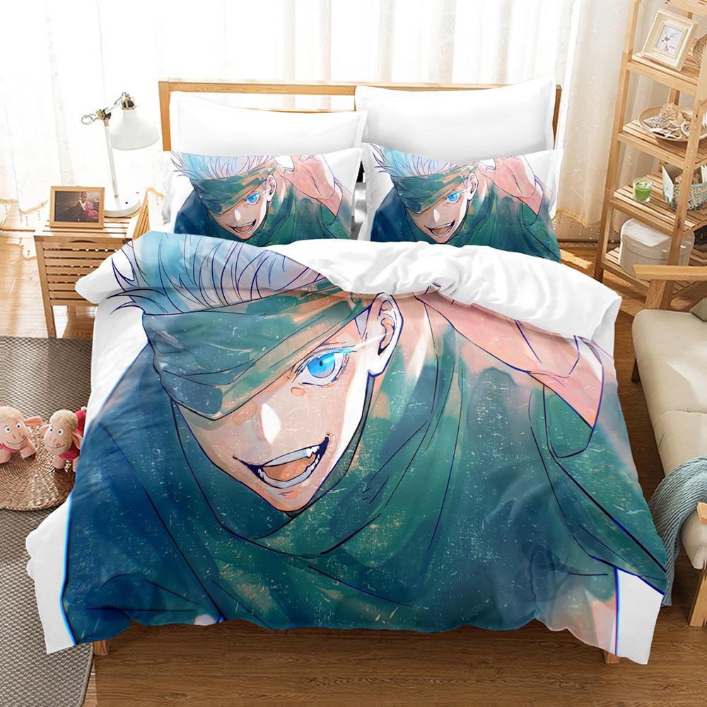 Three-Piece 3D Digital Printing Quilt Cover Pillowcase Bedding