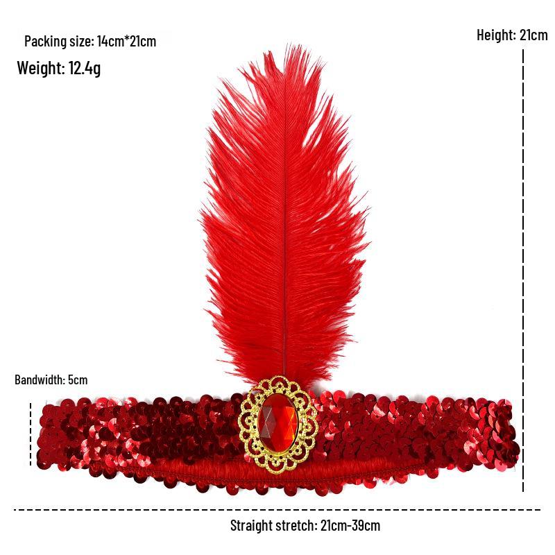 1920s Gatsby-Style Feather Headdress and Gloves: Retro Medieval-Inspired Accessories