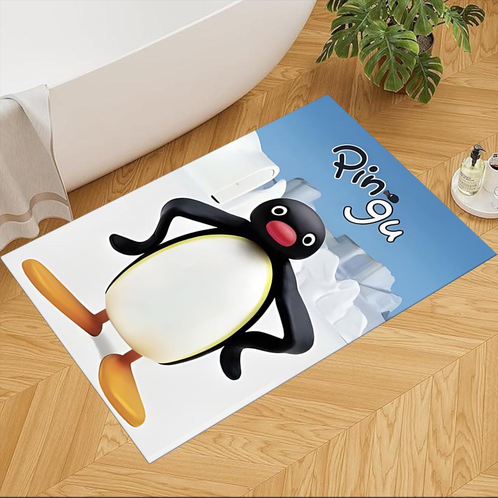 Pingu Arctic Adventure Washable Door Mat Compact Foldable Construction Stain-resistant Surface Office & Lounge Rug Minimalist Modern Style