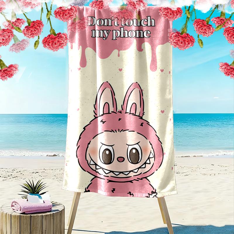 1pc LABUBU Beach Towel, Outdoor Beach Towel Ideal Beach Necessities and Vacation Items