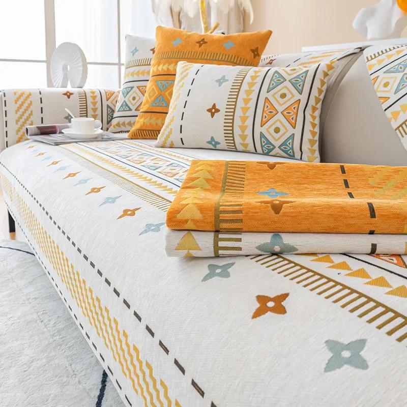 Thickened Fabric Sofa Cover I Shape Slipcover Seat Sofa Towel Dust Cover Towel Couches For Living Room Decor Chair Mat 3 Seater