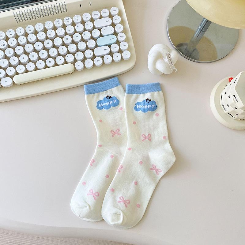 Funny Socks Animals Cartoon Dog Print Japanese Kawaii Cute Socks Women Korean Style Casual Harajuku Streetwear Middle Tube Socks