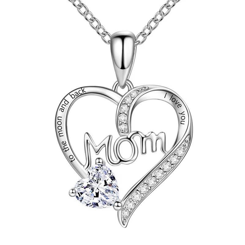 Heart-Shaped Diamond Necklace for New Moms - Mother's Day Gift