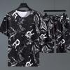 Mens Summer Thin Section Casual Sports Suit Short-sleeved T-shirt + Quick-drying Shorts Plus Size Two-piece Set