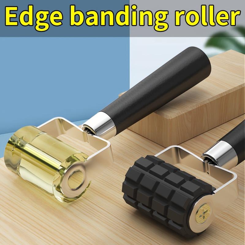 1pc Manual Silicone Edge Sealer Roller Stainless Steel Hand Press for Woodworking Leathercraft DIY Shoe Bag Tool Heat Sealant Applicator for Wallpaper