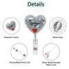 Glitter Heart Acrylic Badge Reel Retractable Name Tag Alligator Clip ID Card Holder for Nurse Office Work Doctor