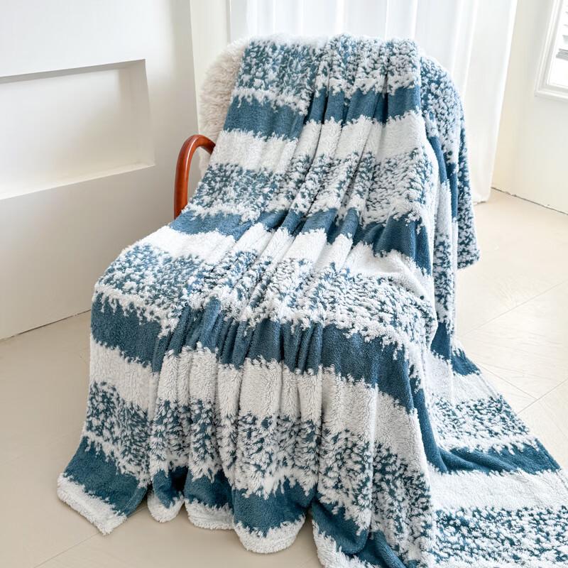 OEING Thick Snowflake Striped Throw Blanket