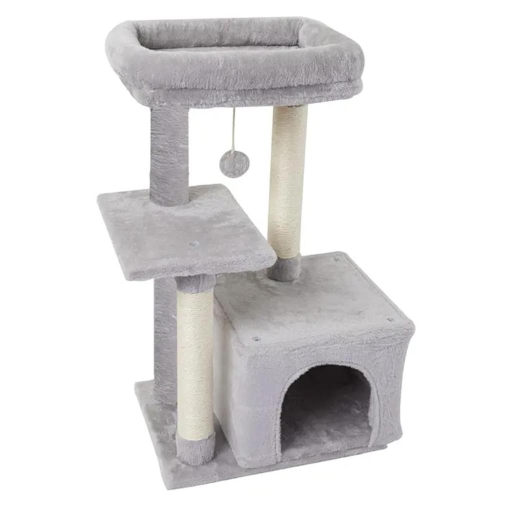 Integrated Cat Tree: Climbing Frame, Scratching Post, Bed, and Jumping Platform – Large Pet Toy