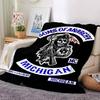 1pc Sons of Anarchy Michigan MC Soft Warm Throw Blanket Nap Blanket For Couch Sofa Office Bed Camping Travel,Comfortable