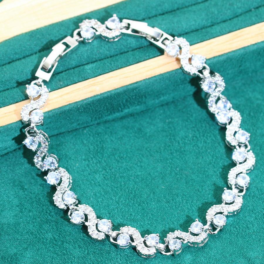 Modelul Popular Moda Clasic Lux Ușor Zircon de Grad Înalt Set Brățară Damă Îmbrăcăminte