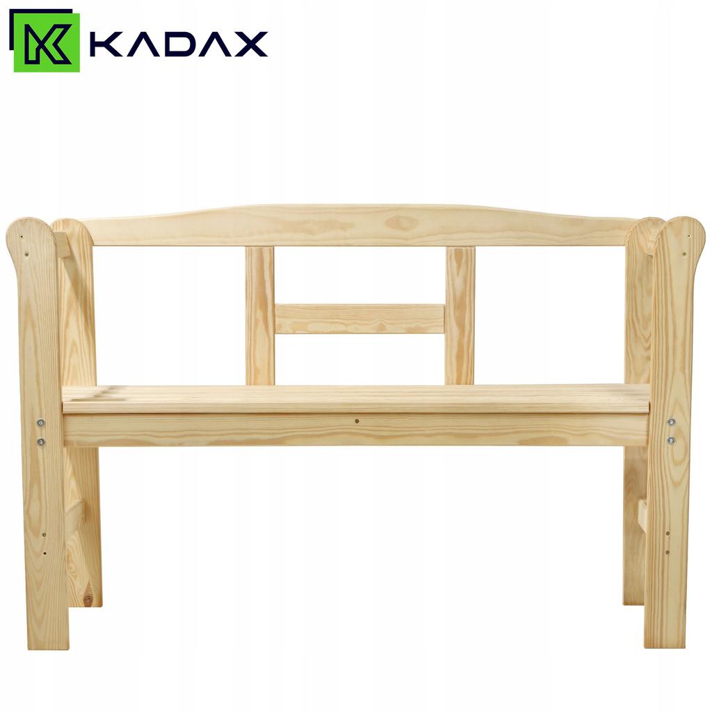 KADAX Bancă de grădină cu spătar din lemn, de parc, 119 cm, terasă, grădină