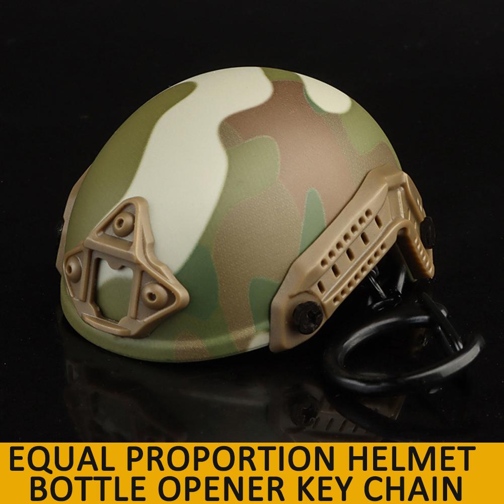 Mini Helmet Bottle Cap Opener Keychain Hiking Camping Portable Helmet Shaped Tactical Bottle Opener Tools Military Charm