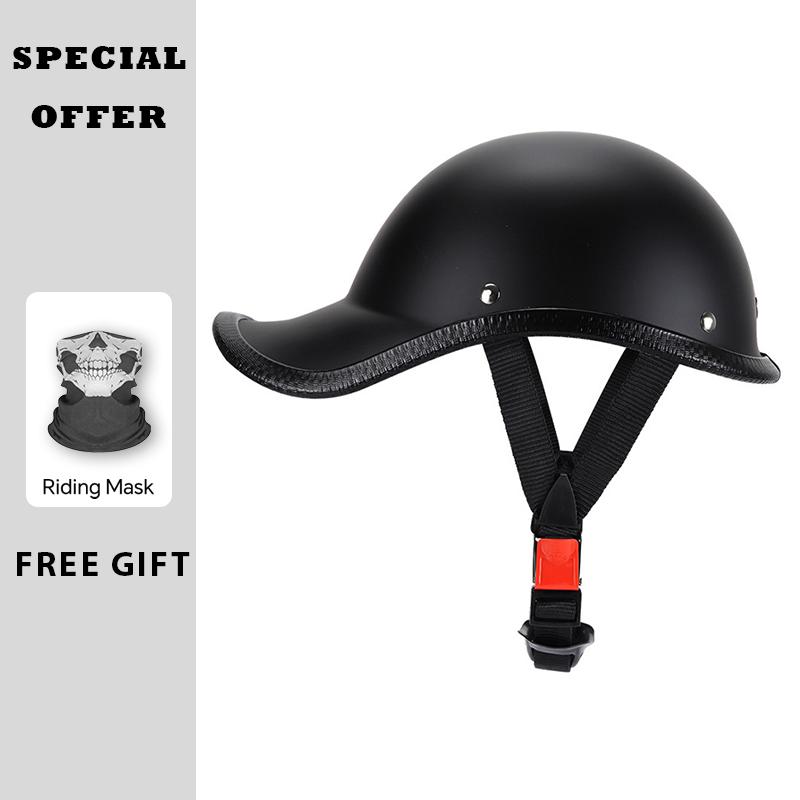 Unique Half Helmet Harley Motorcycle Helmet for Scooter Cruiser Men Women Summer Electric Helmet Baseball Cap Lightweight DOT