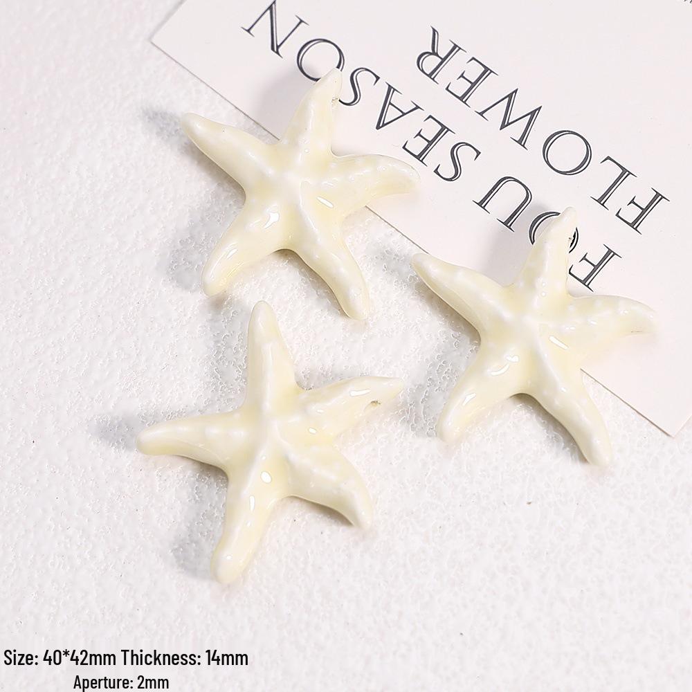 Hand-Painted Ocean Ceramic Beads: Tropical Fish, Starfish, and Seashell Shapes for DIY Jewelry