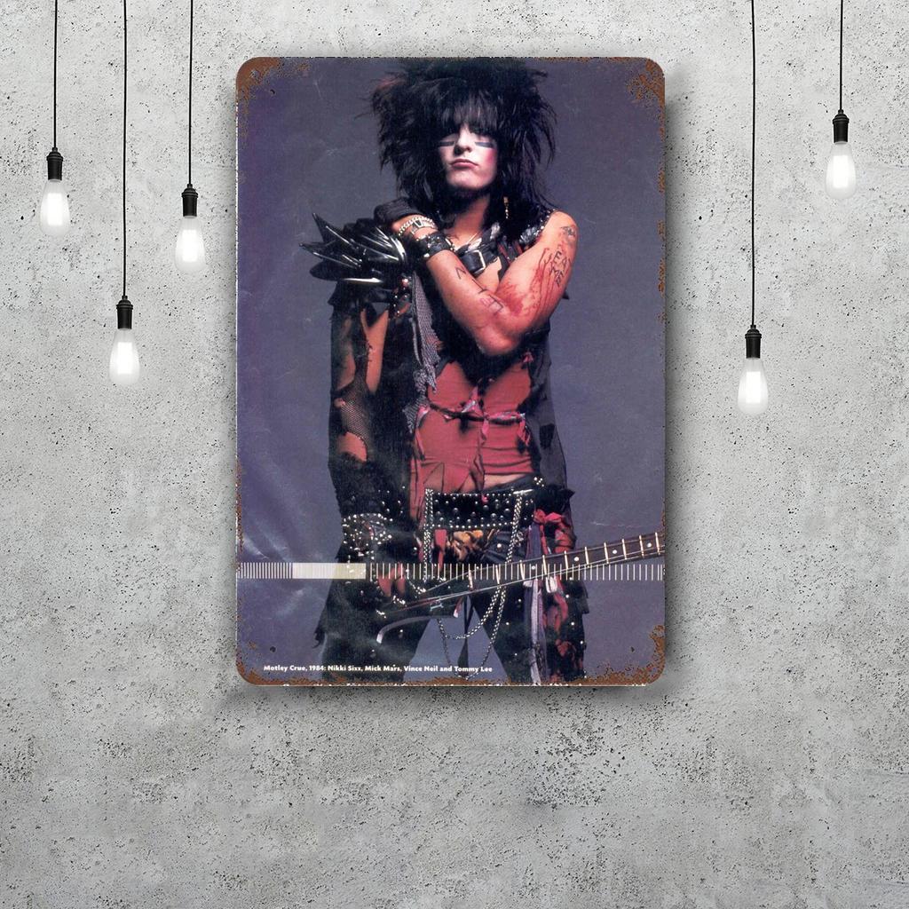 Nikki Sixx Vintage Tin Sign Home Decor Wall Decor Art Wall Mural Room Decoration Decor Retro Metal Sign Plate Bar Posters