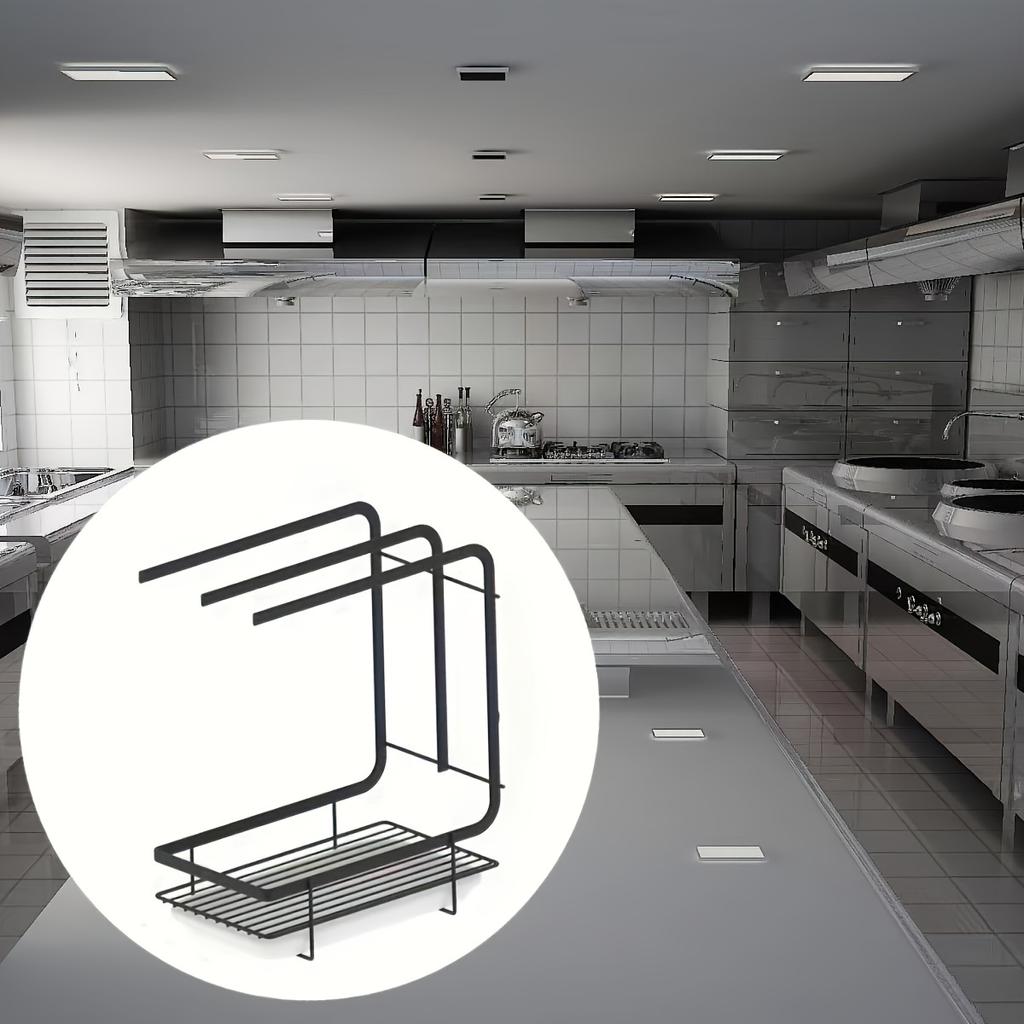 1 Stück Handtuchhalter für Restaurantküchen, an der Wand montiertes perforiertes Tisch-Aufbewahrungsregal, Abtropfgestell mit Scheuerschwamm und Stahldrahtkugel