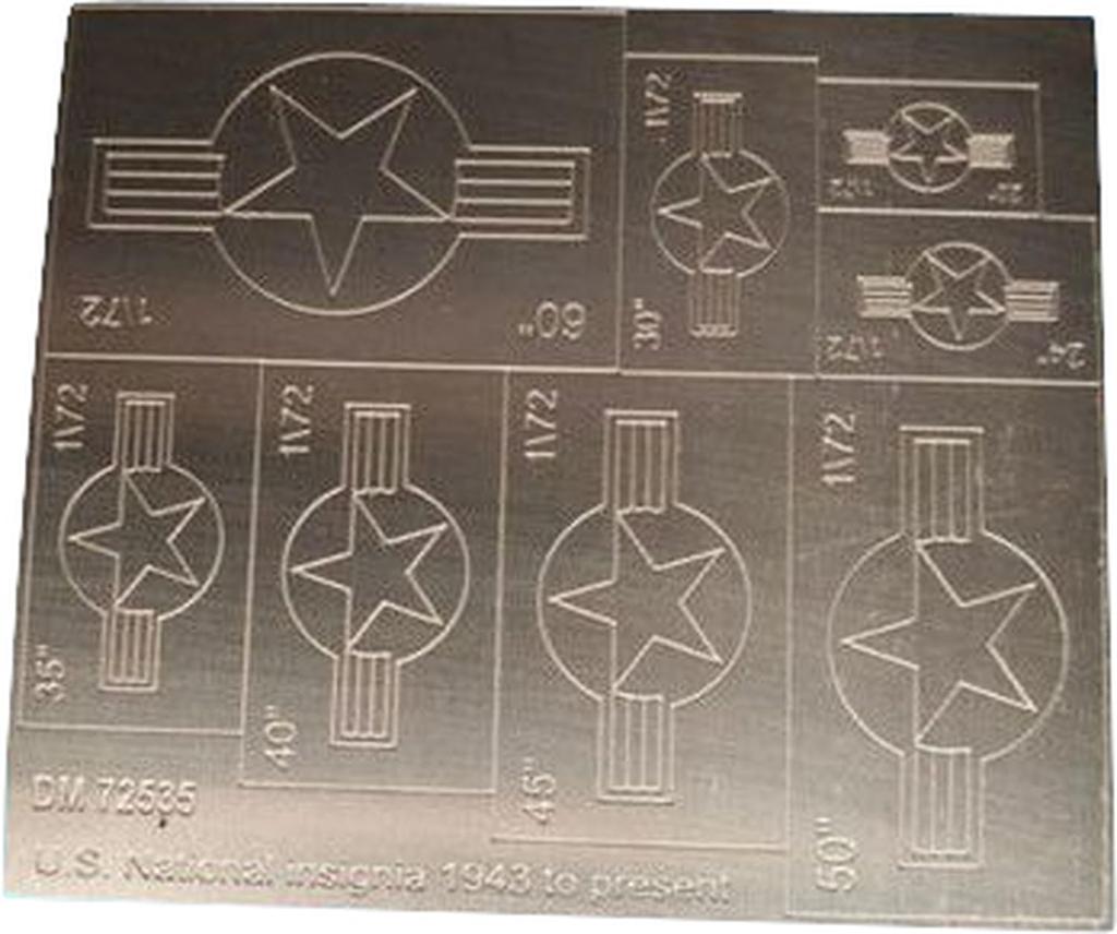 Dan Models Scale Military Aircraft Nationality Markings Mask Cutting Plastic Model Tool DAN72535 1/72 U.S. 1943-Present Guide, (Military)