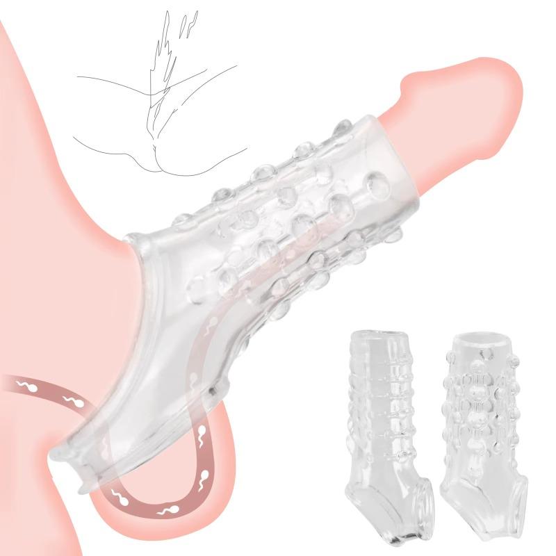 2PCS Ultra-Soft Reusable Penis Extender Sleeves with Ring – Premium Enlargement & Enhancement Toys for Men and Couples